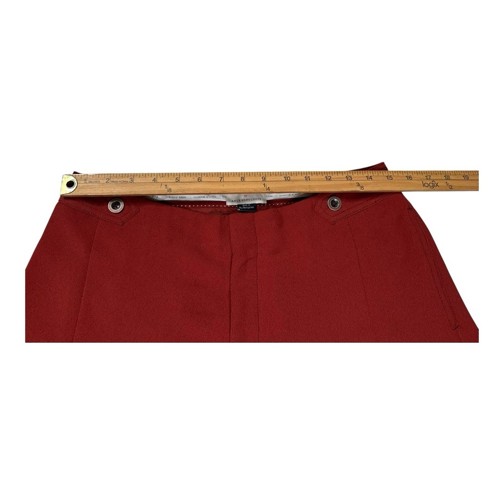 Anthropologie Rust Red Cropped Wide-Leg Pants - Picture 9 of 15